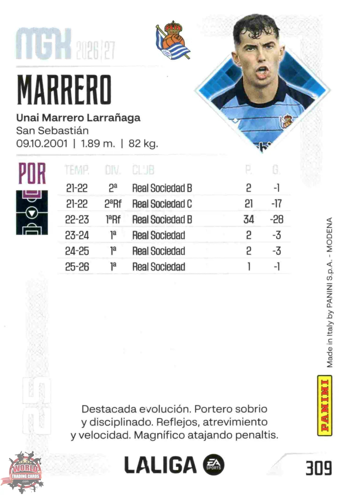 Marrero - Real Sociedad - Panini Megacracks - 2025-2026 - #309 - Base