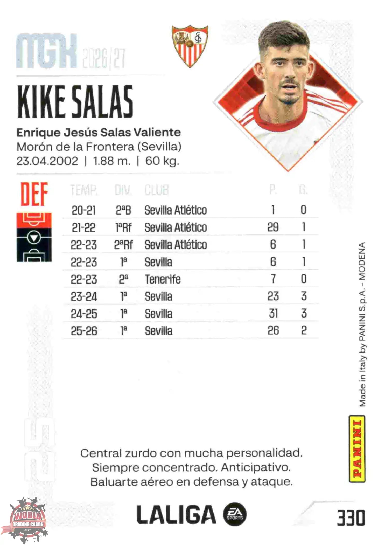 Kike Salas - Sevilla FC - Panini Megacracks - 2025-2026 - #330 - Basic