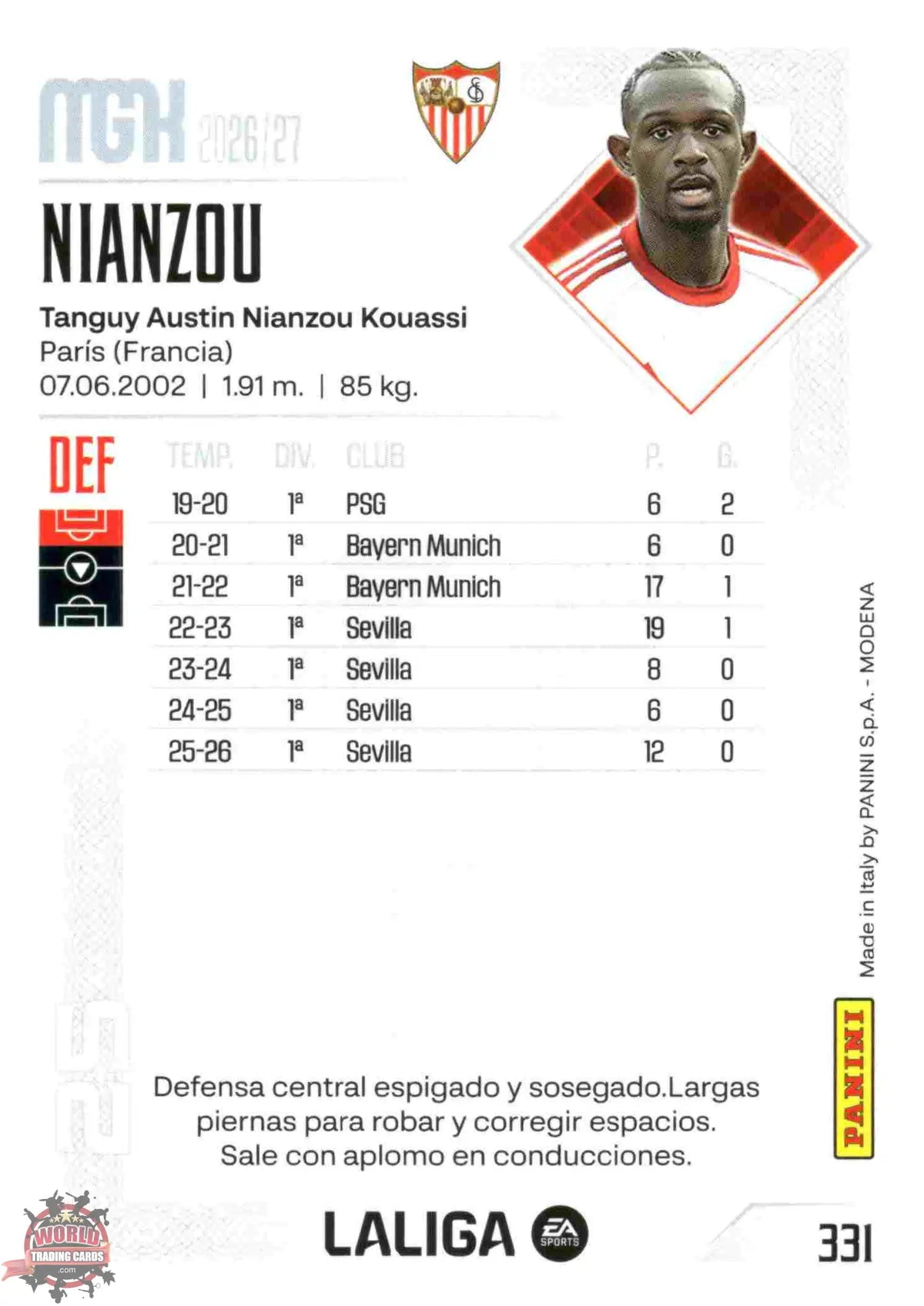 Panini | Megacracks | 2026-2027 | #331 | Nianzou | Sevilla FC | Basico