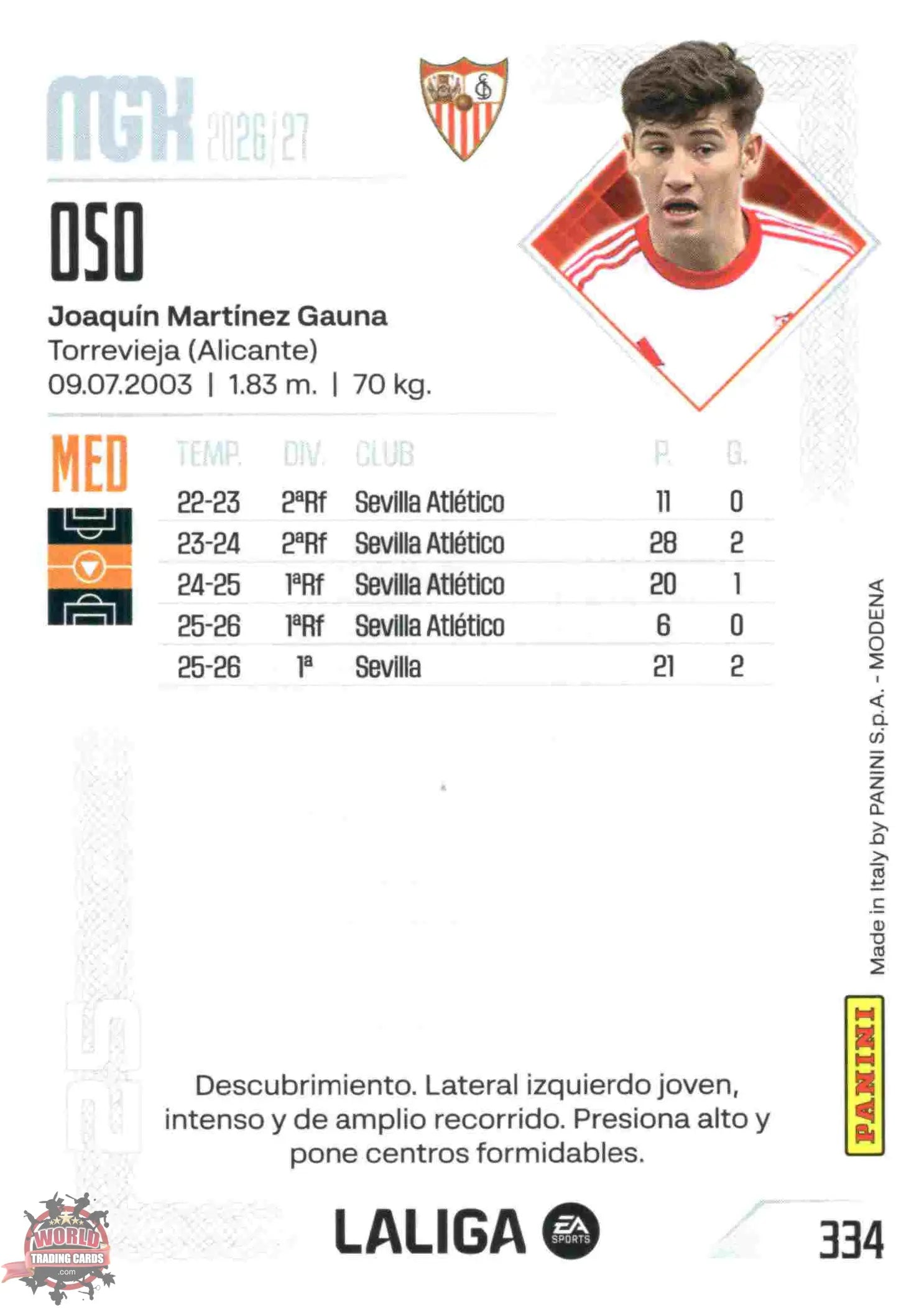 Panini | Megacracks | 2026-2027 | #334 | Oso | Sevilla FC | Basico