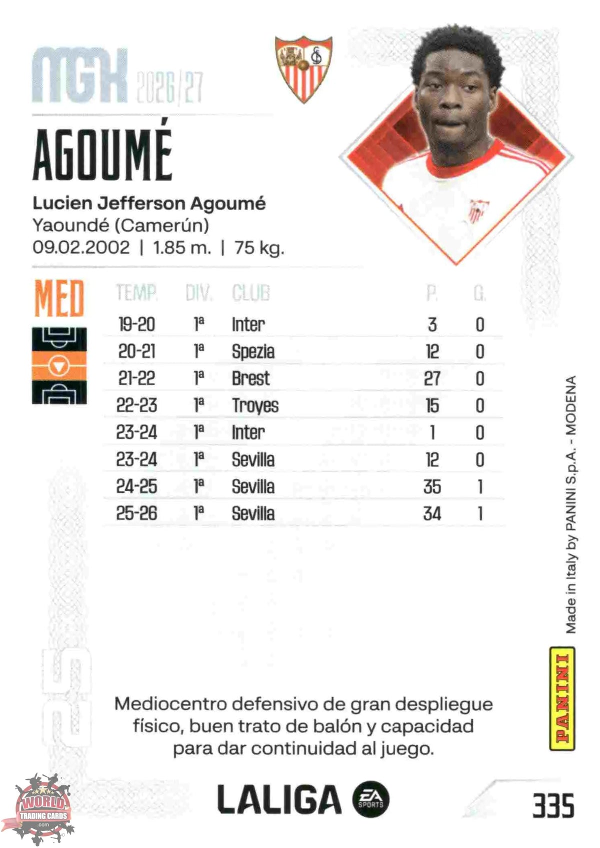 Panini | Megacracks | 2026-2027 | #335 | Agoumé | Sevilla FC | Basico