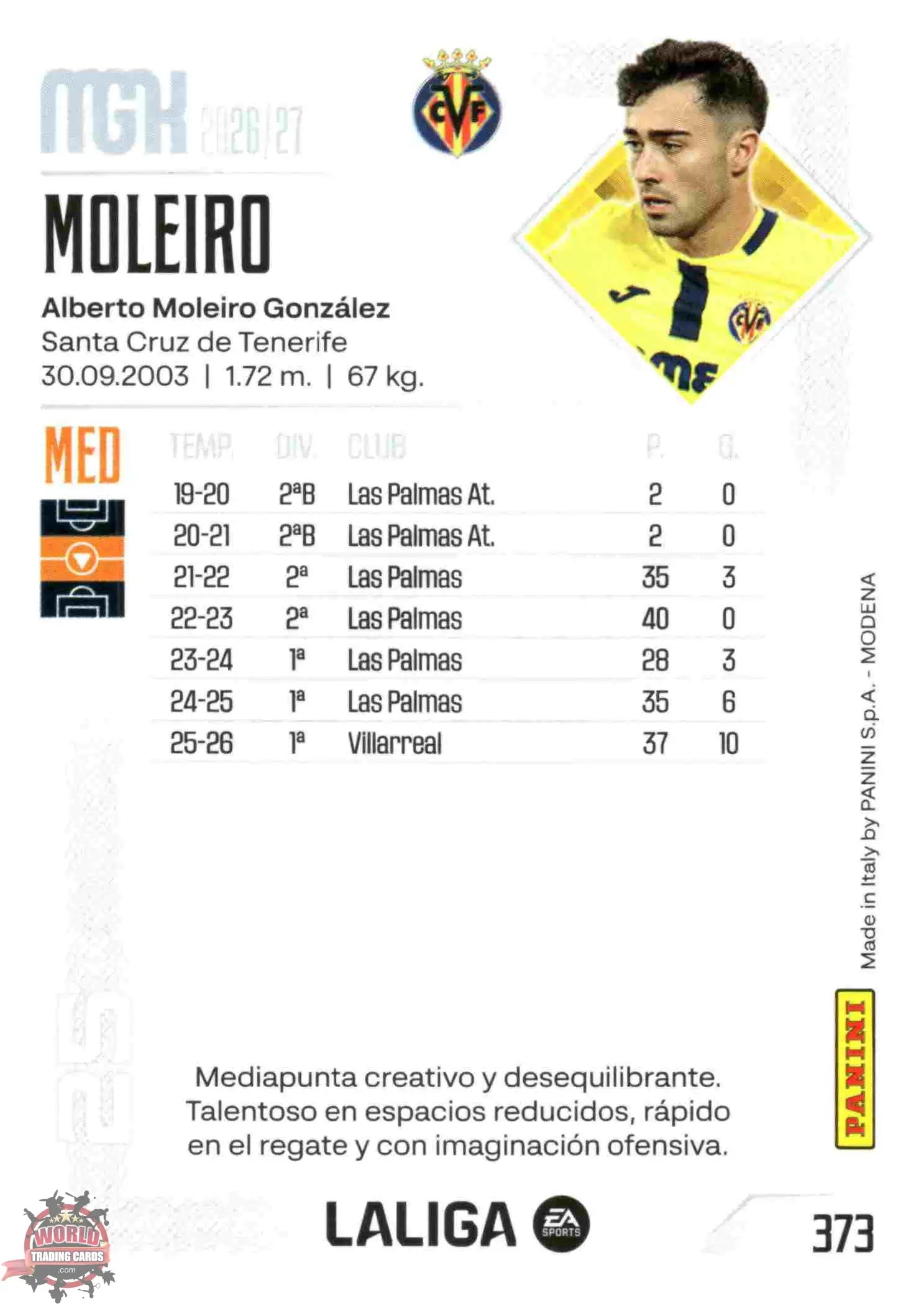 Panini | Megacracks | 2026-2027 | #373 | Moleiro | Villarreal CF | Basico