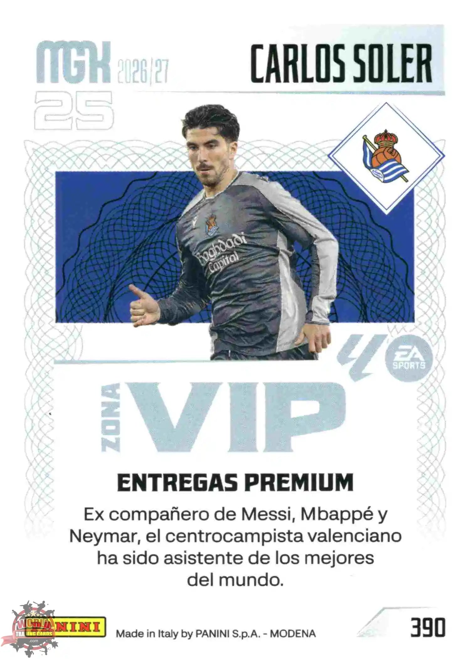 Panini | Megacracks | 2026-2027 | #390 | Carlos Soler | Real Sociedad | Zona Vip