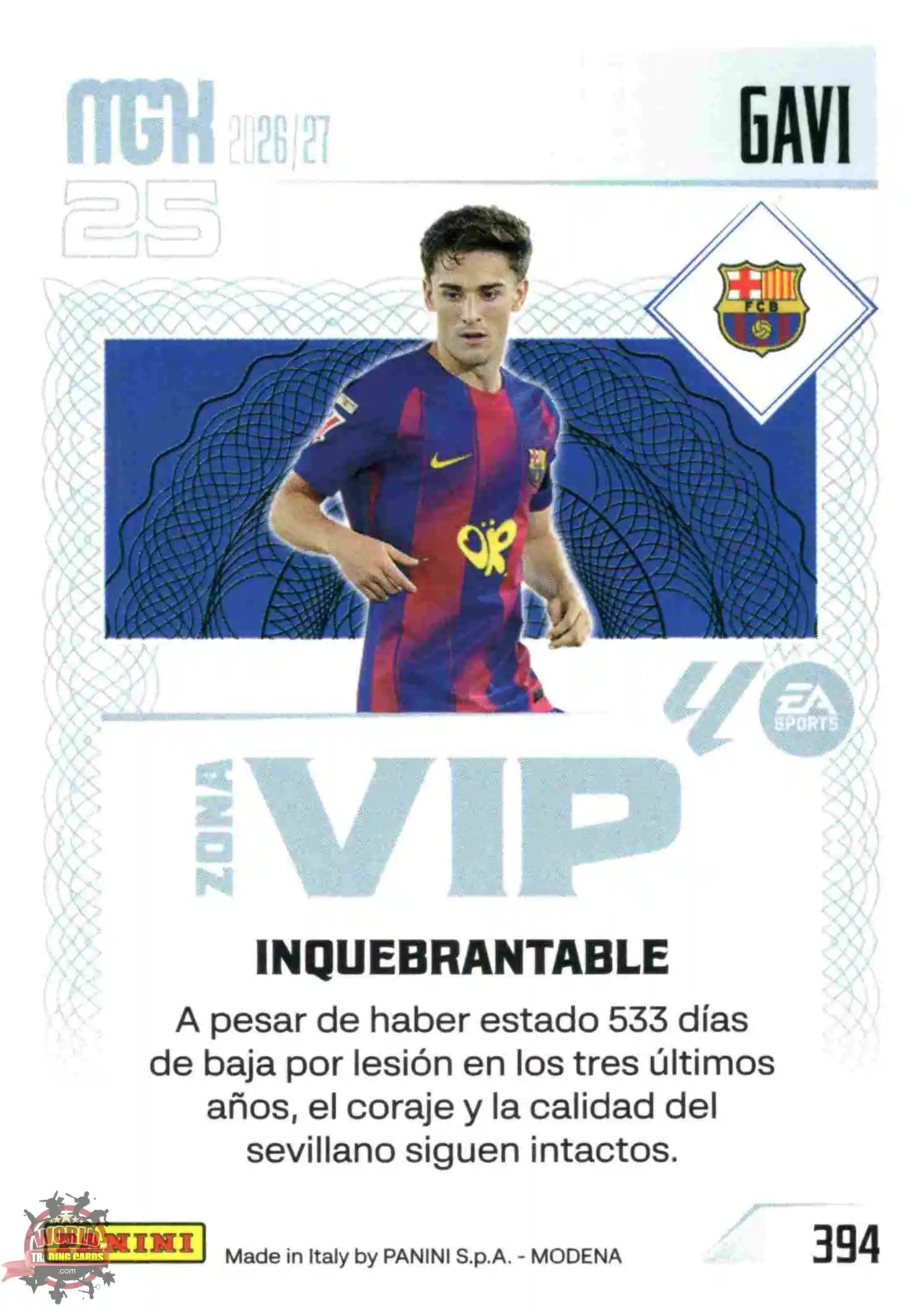 Panini | Megacracks | 2026-2027 | #394 | Gavi | FC Barcelona | Zona Vip