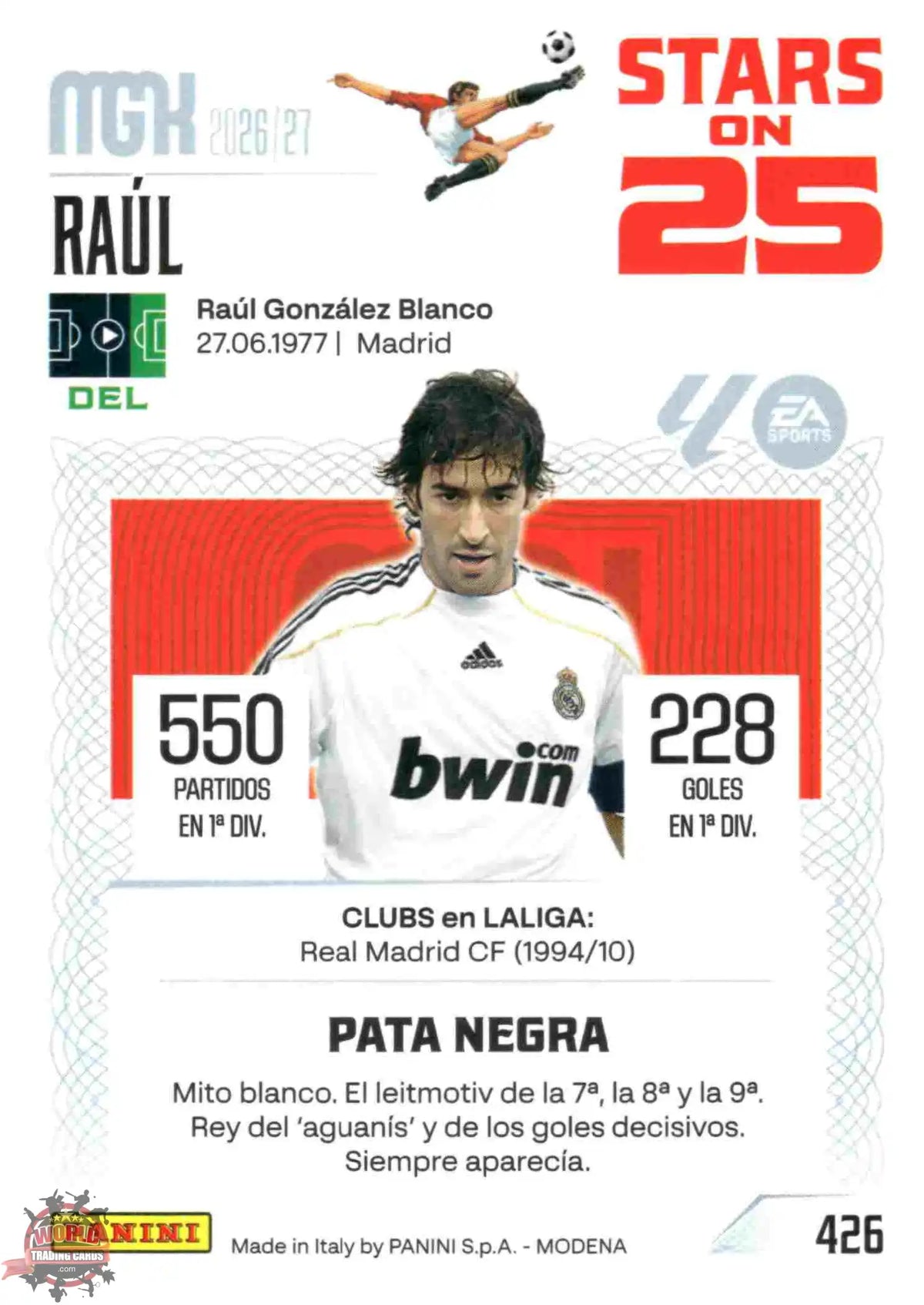 Panini | Megacracks | 2026-2027 | #426 | Raúl | Real Madrid | Stars on 25