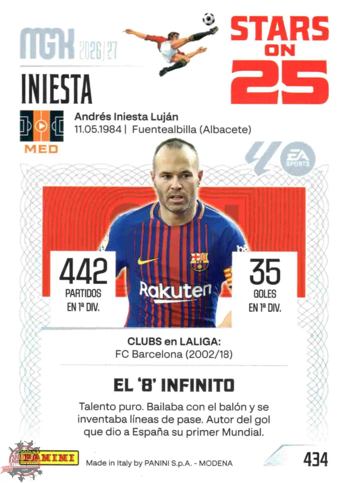 Panini | Megacracks | 2026-2027 | #434 | Iniesta | FC Barcelona | Stars on 25