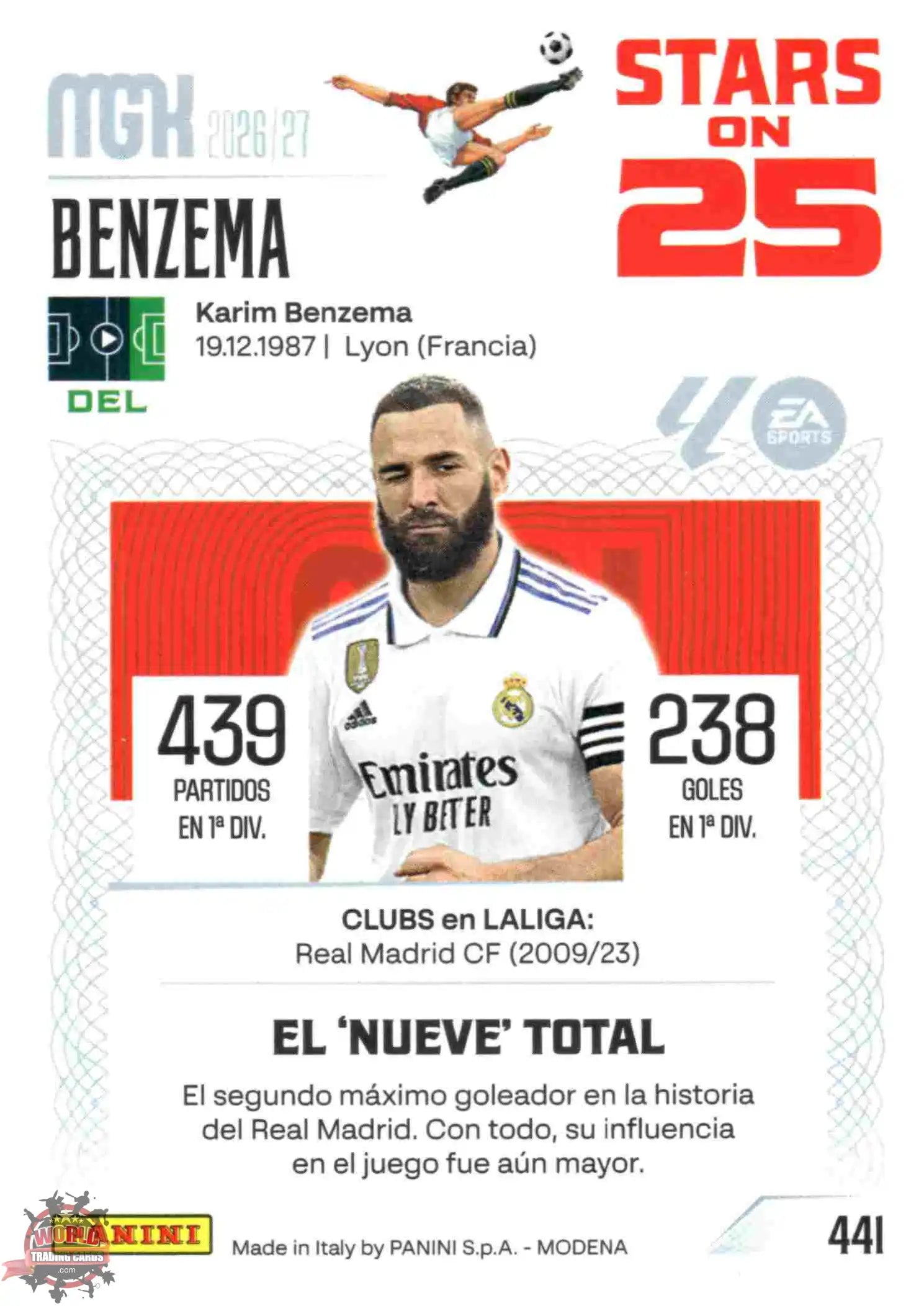 Panini | Megacracks | 2026-2027 | #441 | Benzema | Real Madrid | Stars on 25