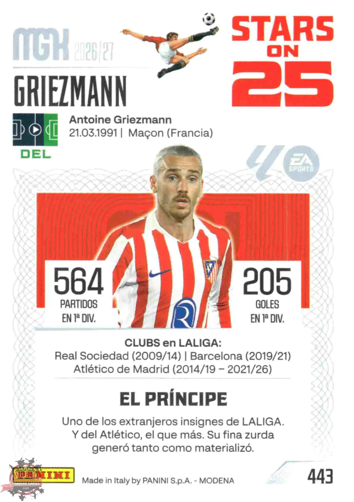 Panini | Megacracks | 2026-2027 | #443 | Griezmann | Atlético de Madrid | Stars on 25