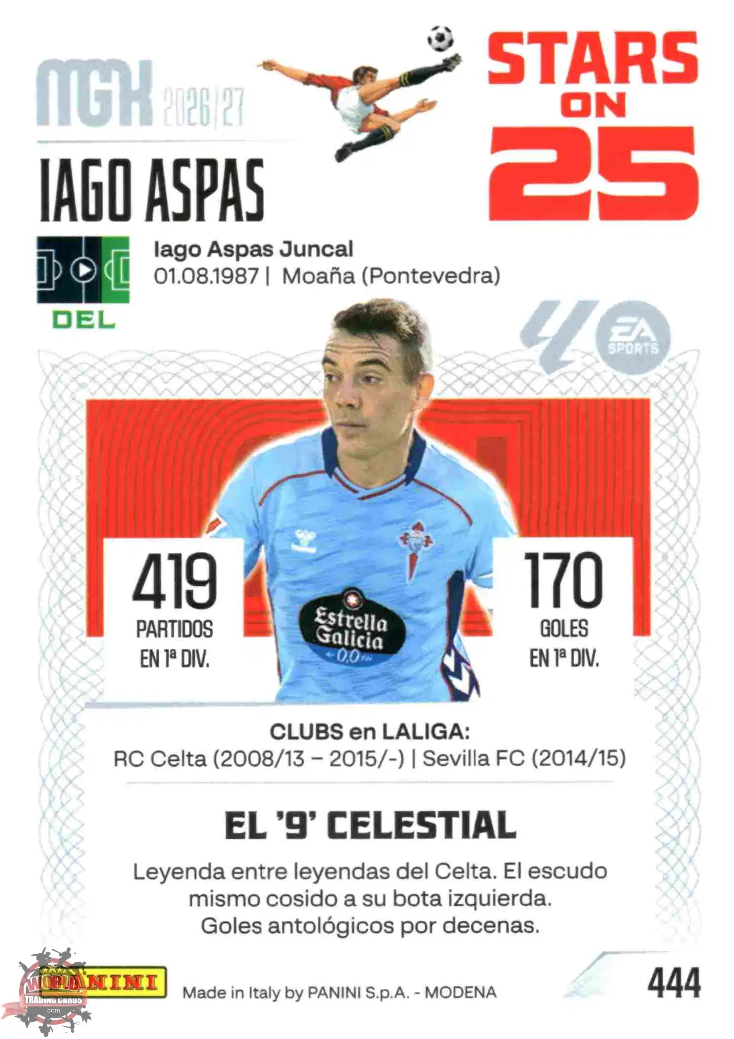 Panini | Megacracks | 2026-2027 | #444 | Iago Aspas | RC Celta | Stars on 25