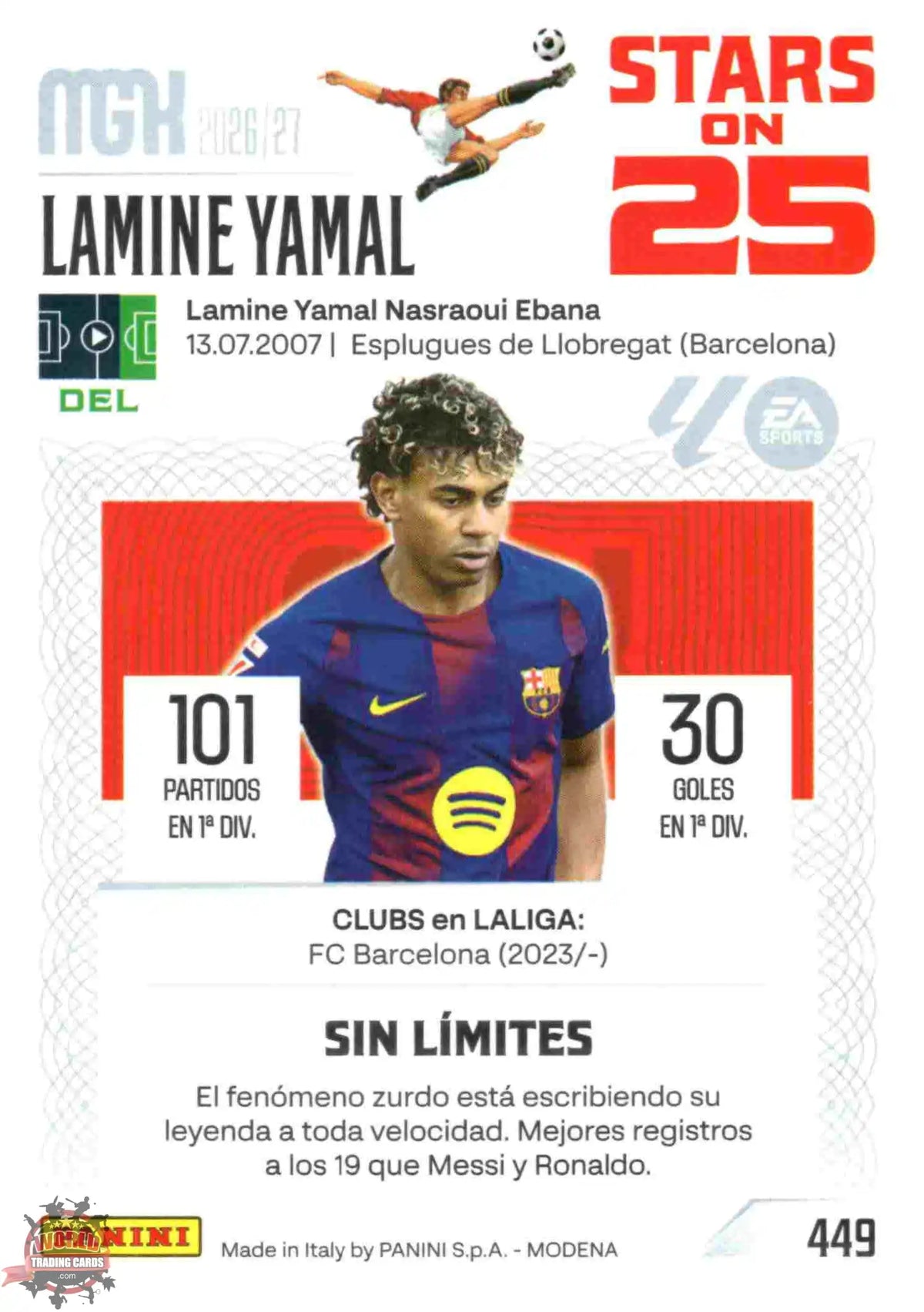 Panini | Megacracks | 2026-2027 | #449 | Lamine Yamal | FC Barcelona | Stars on 25