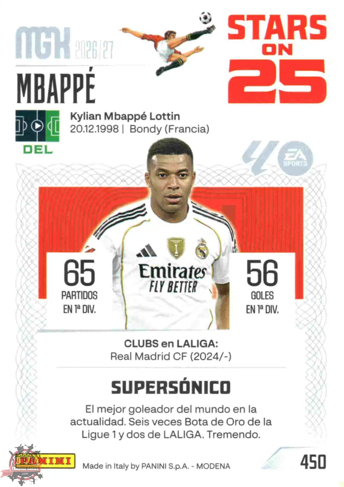 Panini | Megacracks | 2026-2027 | #450 | Mbappé | Real Madrid | Stars on 25