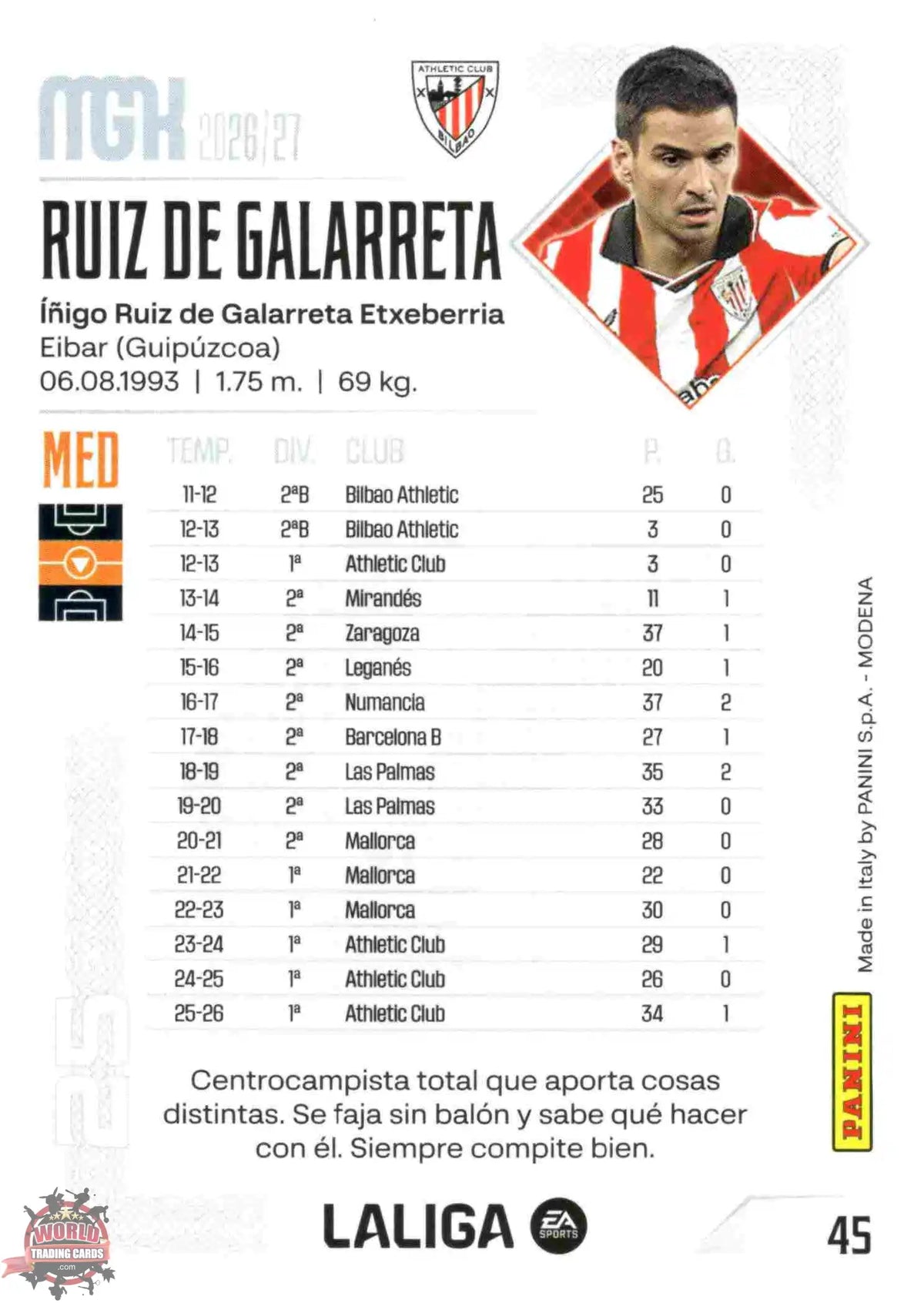 Panini | Megacracks | 2026-2027 | #045 | Ruiz de Galarreta | Athletic Club | Basico
