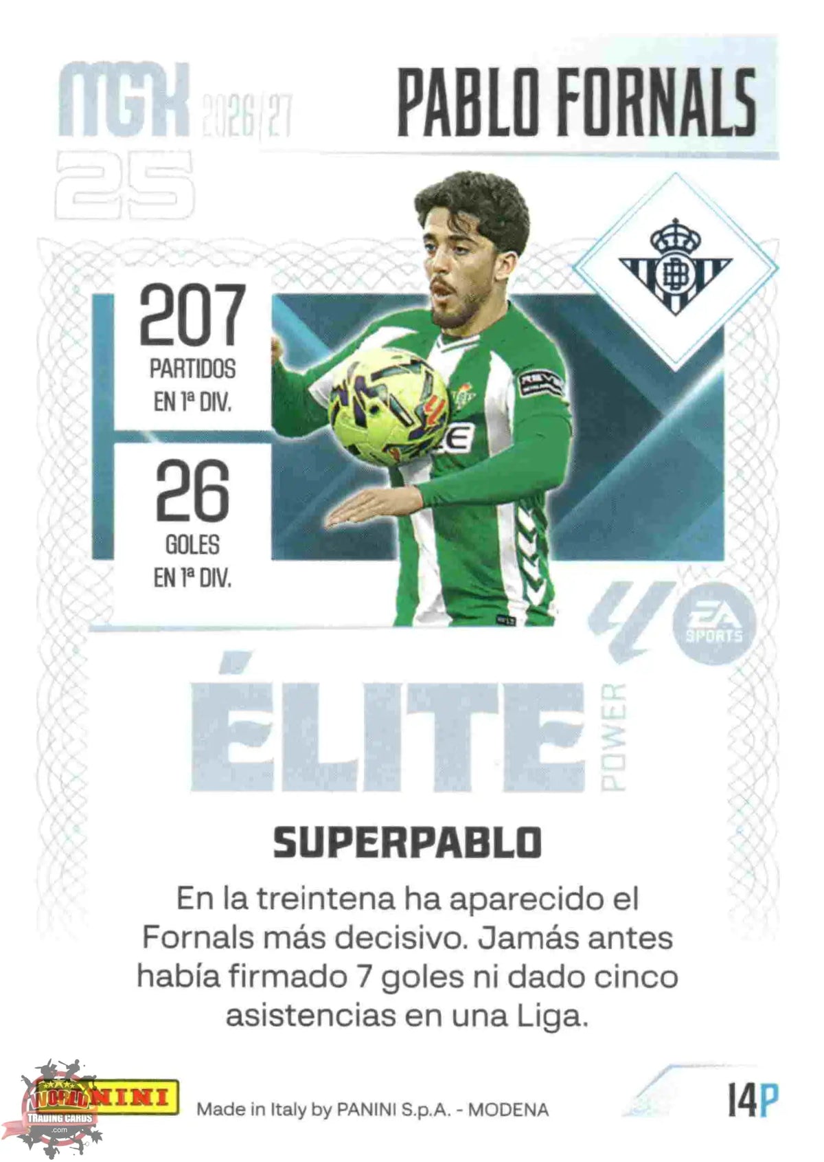 Panini | Megacracks | 2026-2027 | #014P | Pablo Fornals | Real Betis | Elite Power