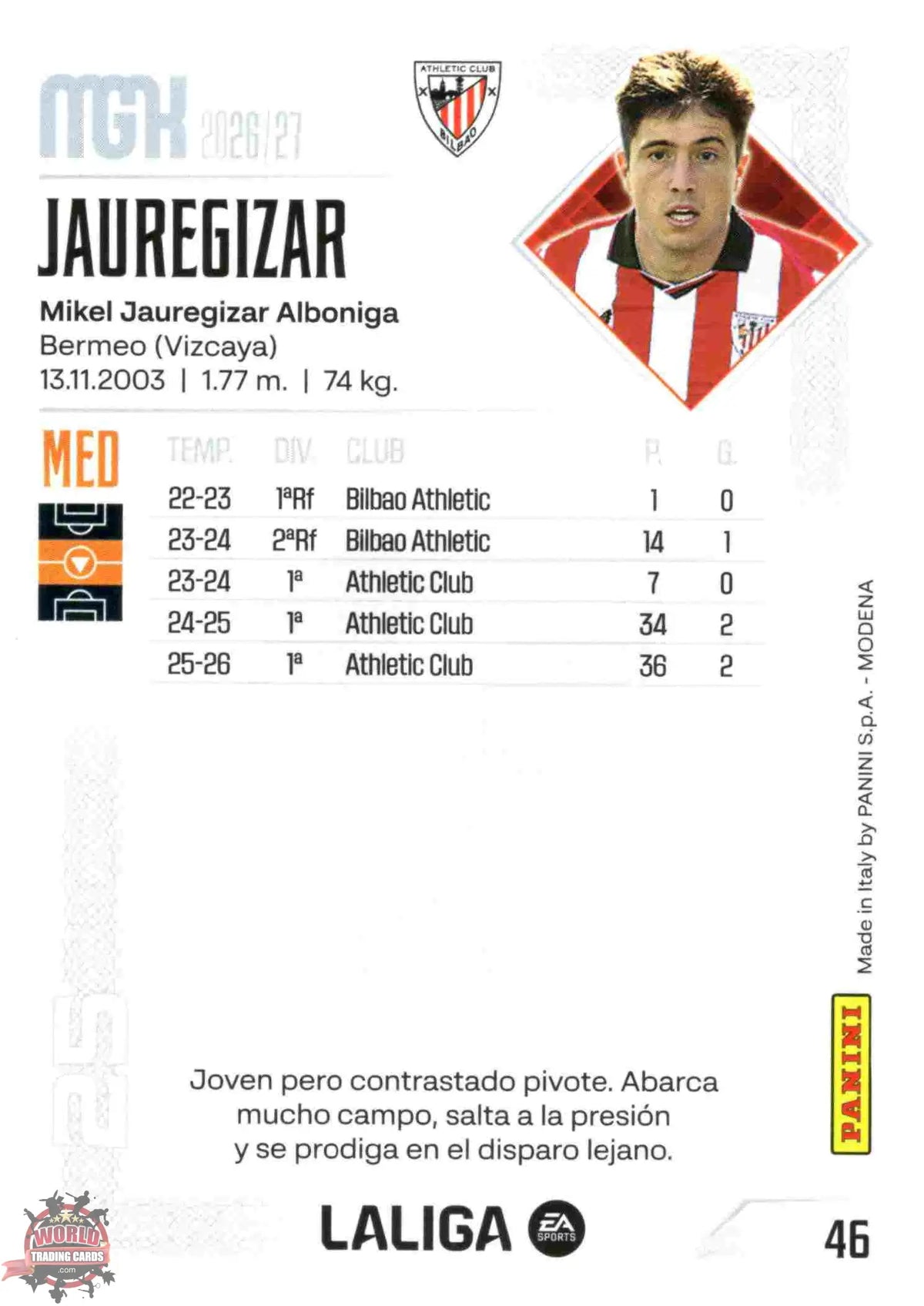 Panini | Megacracks | 2026-2027 | #046 | Jauregizar | Athletic Club | Basico