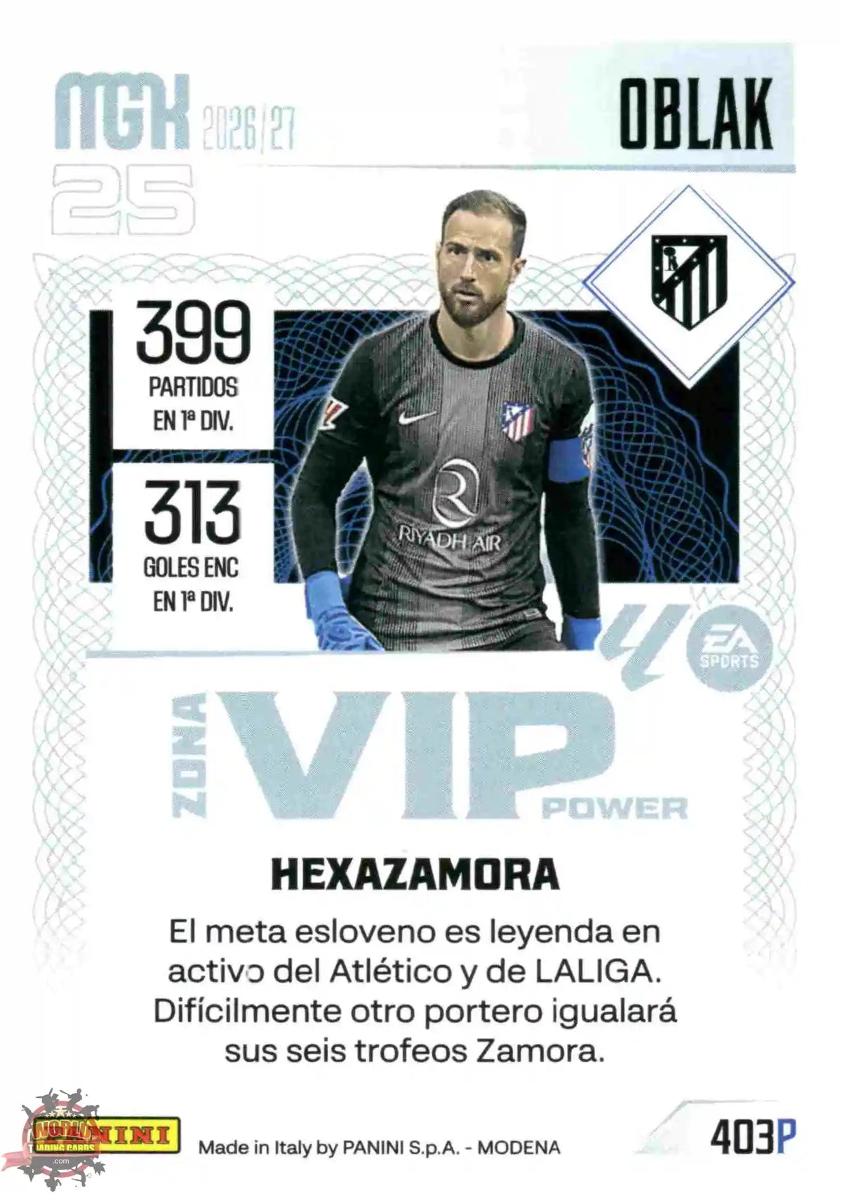 Panini | Megacracks | 2026-2027 | #403P | Oblak | Atlético de Madrid | Zona Vip Power