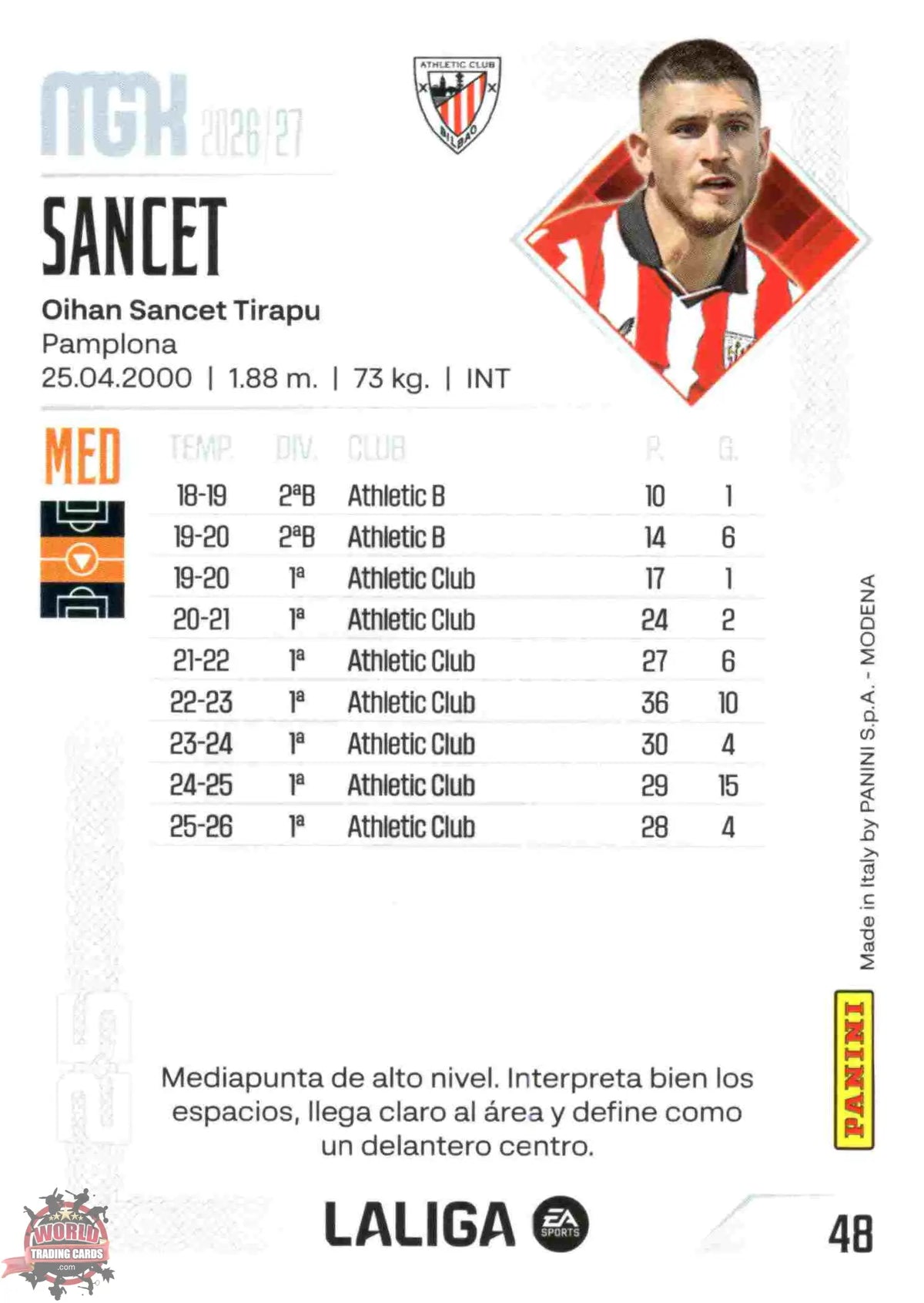 Panini | Megacracks | 2026-2027 | #048 | Sancet | Athletic Club | Basico