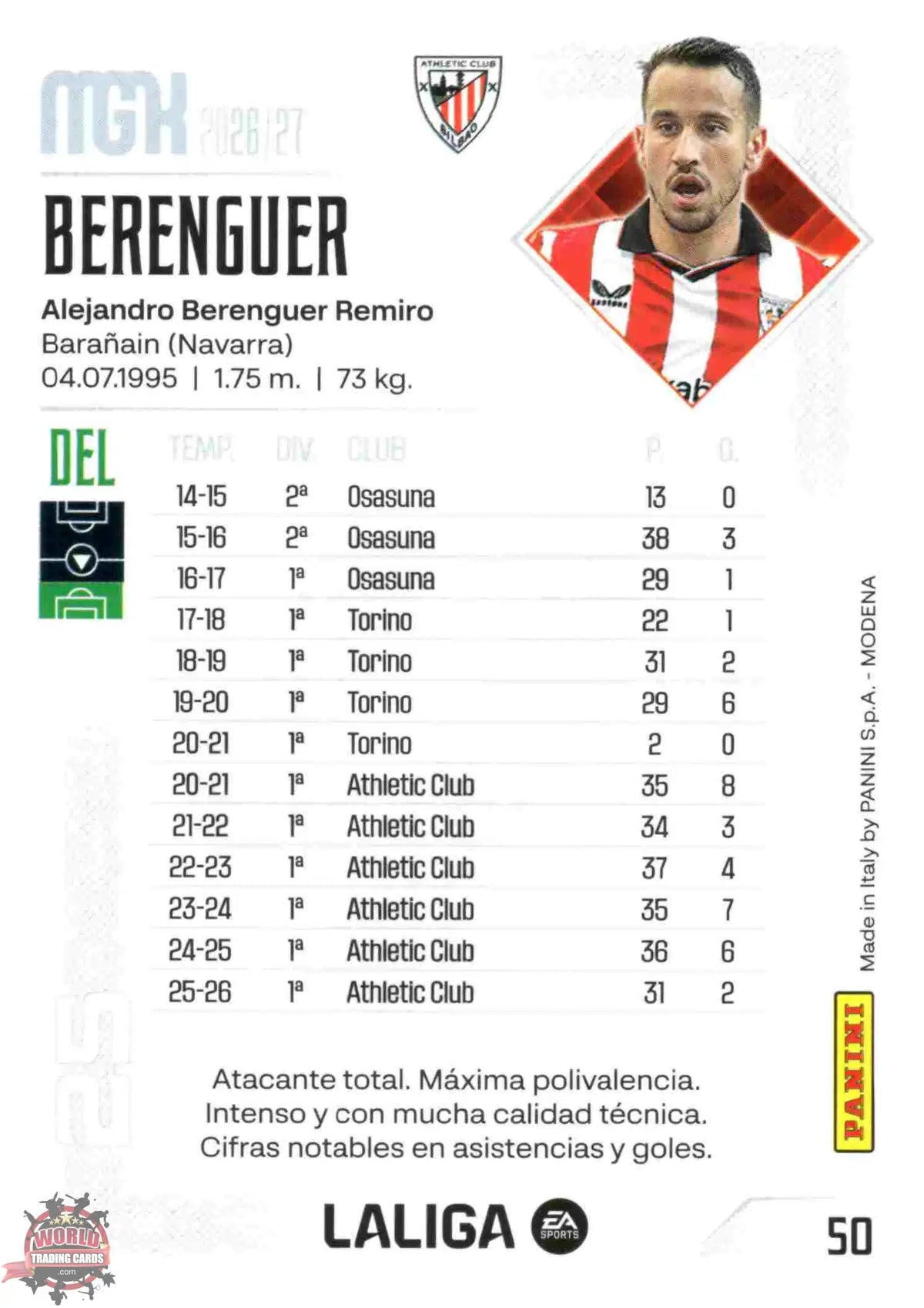 Panini | Megacracks | 2026-2027 | #050 | Berenguer | Athletic Club | Basico