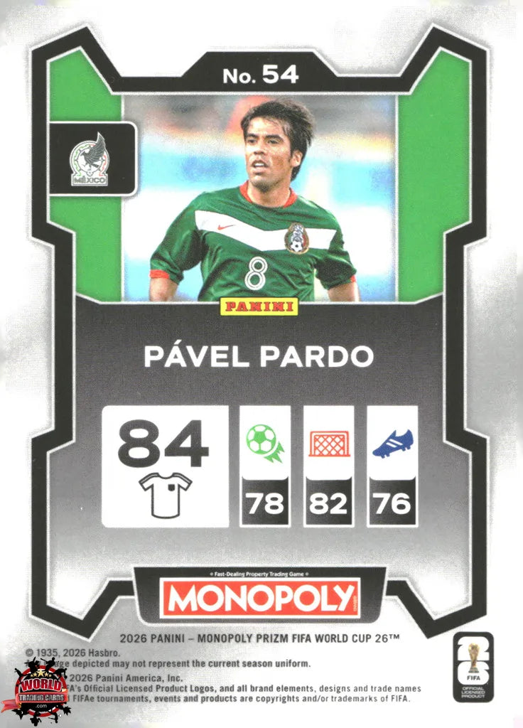 #PMPWC/054 | Panini | Monopoly | Prizm | FIFA World Cup | 2026 | Pavel Pardo | Base