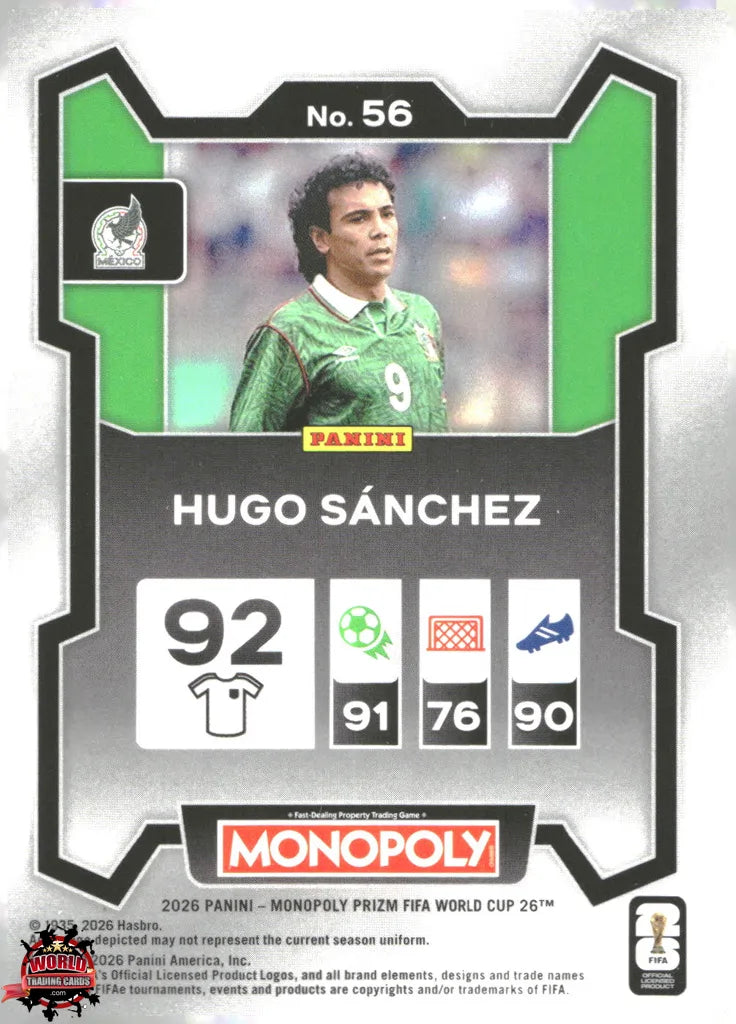 #PMPWC/056 | Panini | Monopoly | Prizm | FIFA World Cup | 2026 | Hugo Sanchez | Base