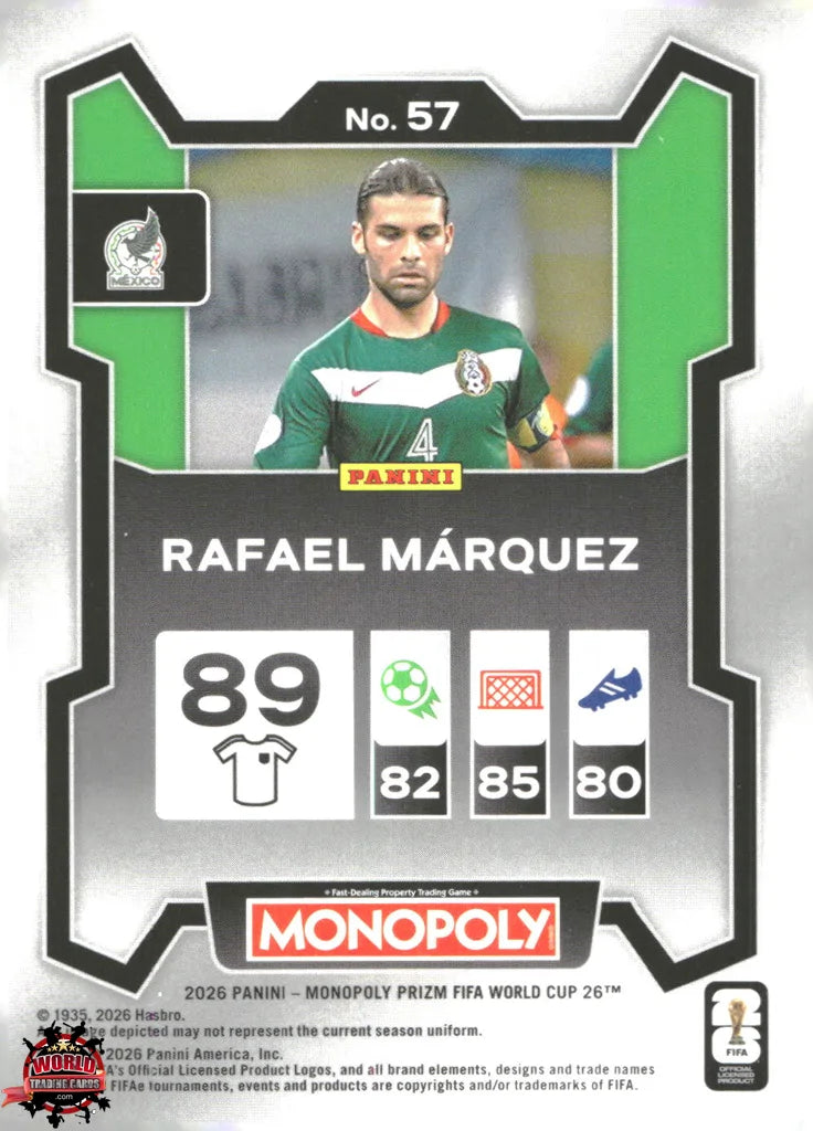 #PMPWC/057 | Panini | Monopoly | Prizm | FIFA World Cup | 2026 | Rafael Marquez | Base