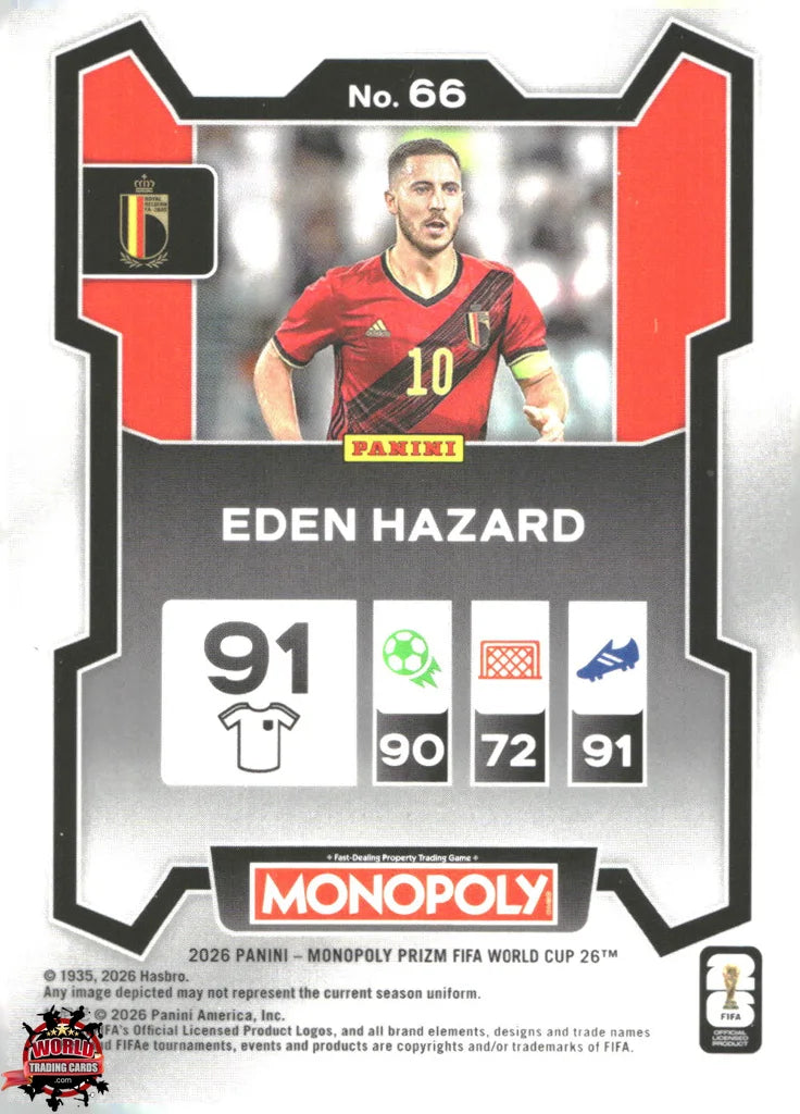 #PMPWC/066 | Panini | Monopoly | Prizm | FIFA World Cup | 2026 | Eden Hazard | Base