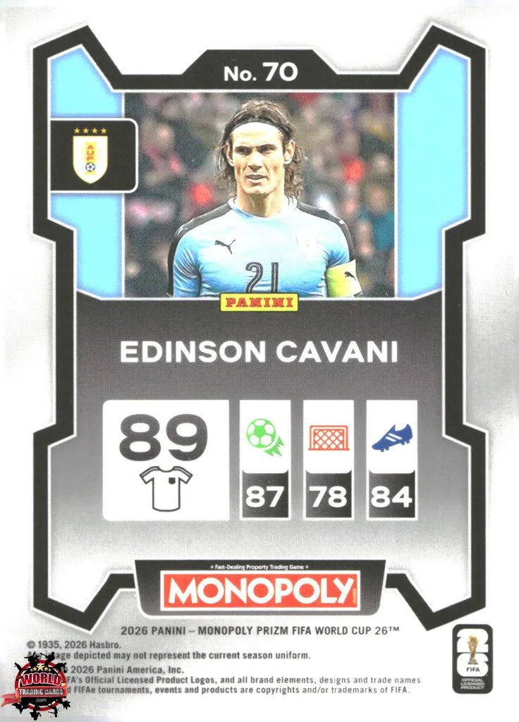 #PMPWC/070 | Panini | Monopoly | Prizm | FIFA World Cup | 2026 | Edinson Cavani | Base