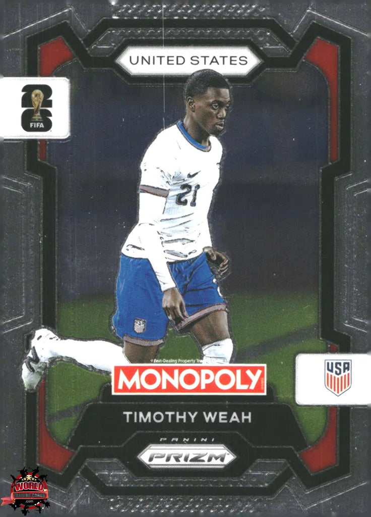 #PMPWC/071 | Panini | Monopoly | Prizm | FIFA World Cup | 2026 | Timothy Weah | Base