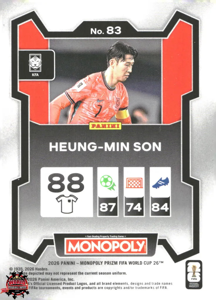 #PMPWC/083 | Panini | Monopoly | Prizm | FIFA World Cup | 2026 | Heung-Min Son | Base