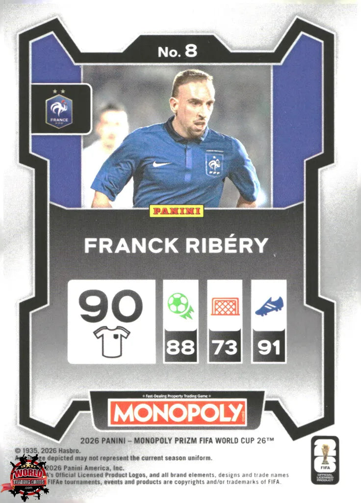 #PMPWC/008 | Panini | Monopoly | Prizm | FIFA World Cup | 2026 | Franck Ribery | Base