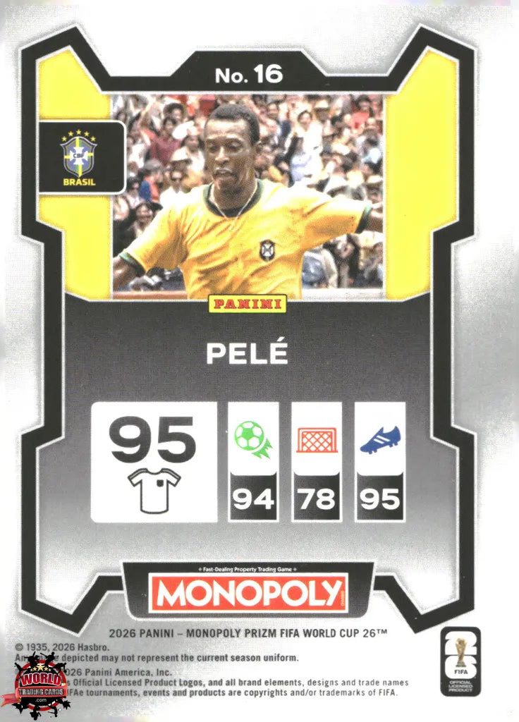 #PMPWC/016 | Panini | Monopoly | Prizm | FIFA World Cup | 2026 | Pelé | Base