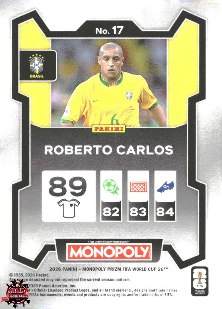 #PMPWC/017 | Panini | Monopoly | Prizm | FIFA World Cup | 2026 | Roberto Carlos | Base