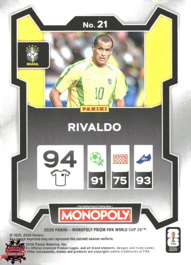#PMPWC/021 | Panini | Monopoly | Prizm | FIFA World Cup | 2026 | Rivaldo | Base