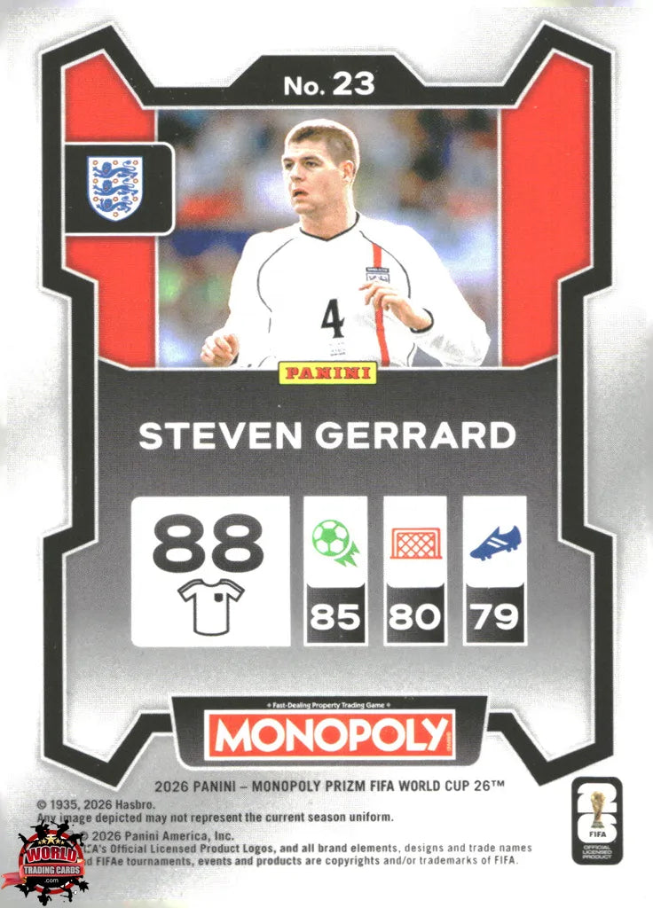 #PMPWC/023 | Panini | Monopoly | Prizm | FIFA World Cup | 2026 | Steven Gerrard | Base