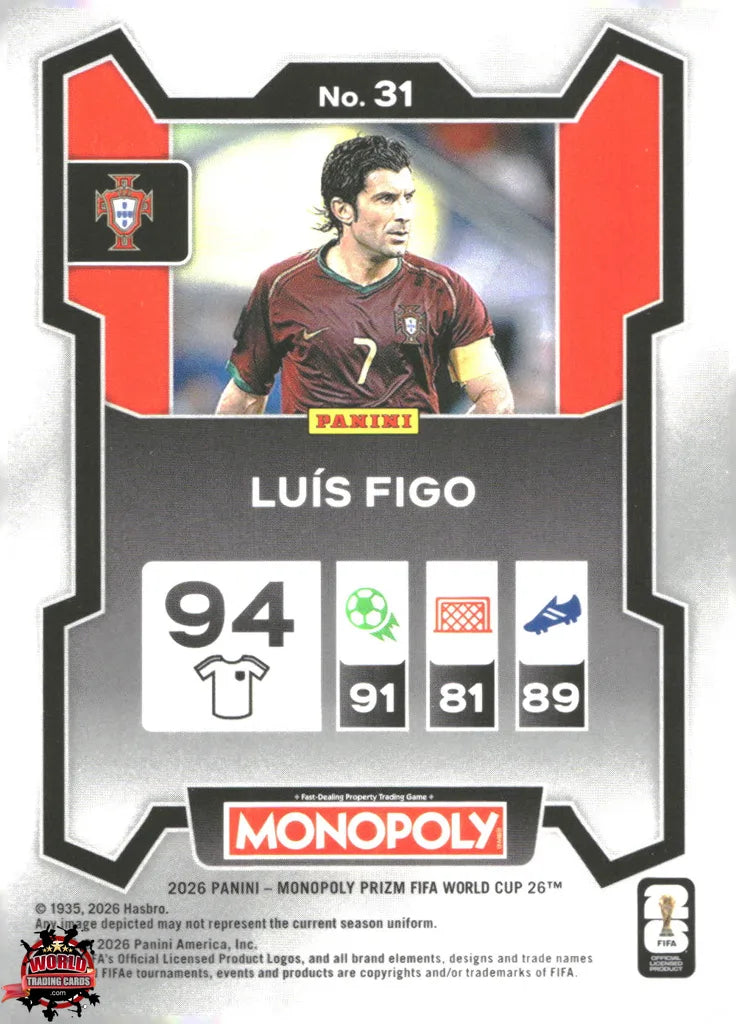 #PMPWC/031 | Panini | Monopoly | Prizm | FIFA World Cup | 2026 | Luis Figo | Base