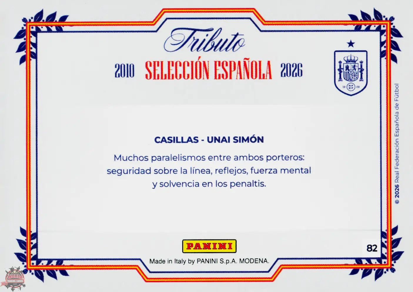 #PTBESP/82 | Panini | Tributo España | Vamos Campeones | 2026 | FUSION MAGICA | Casillas / Unai Simon