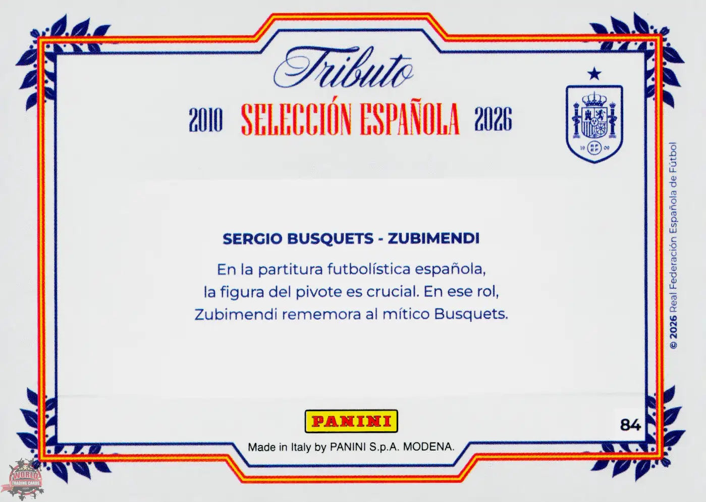 #PTBESP/84 | Panini | Tributo España | Vamos Campeones | 2026 | FUSION MAGICA | Busquets / Zubimendi