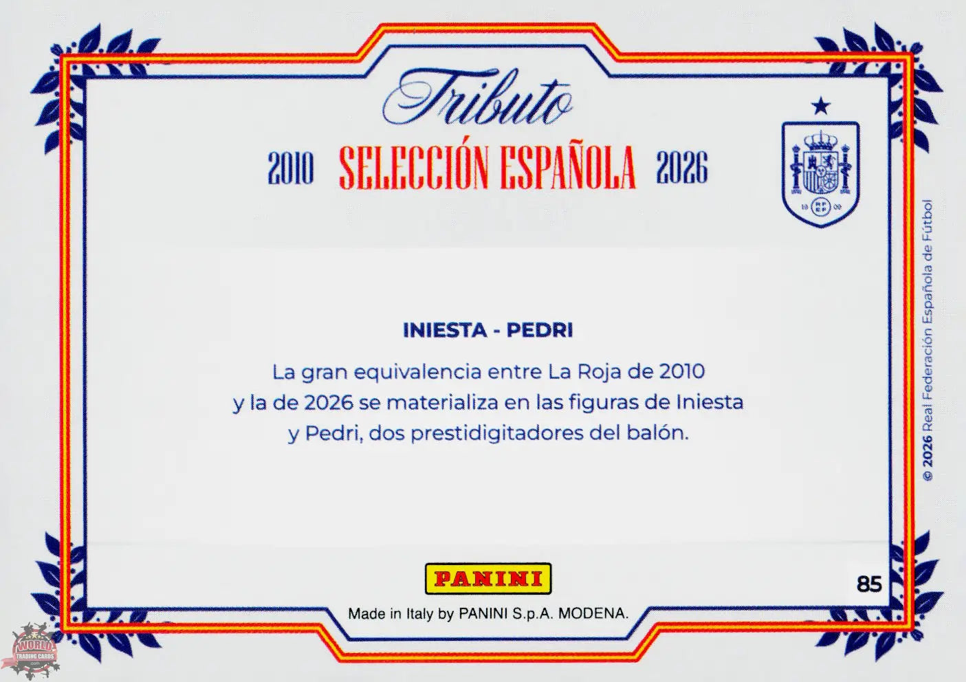 #PTBESP/85 | Panini | Tributo España | Vamos Campeones | 2026 | FUSION MAGICA | Iniesta / Pedri