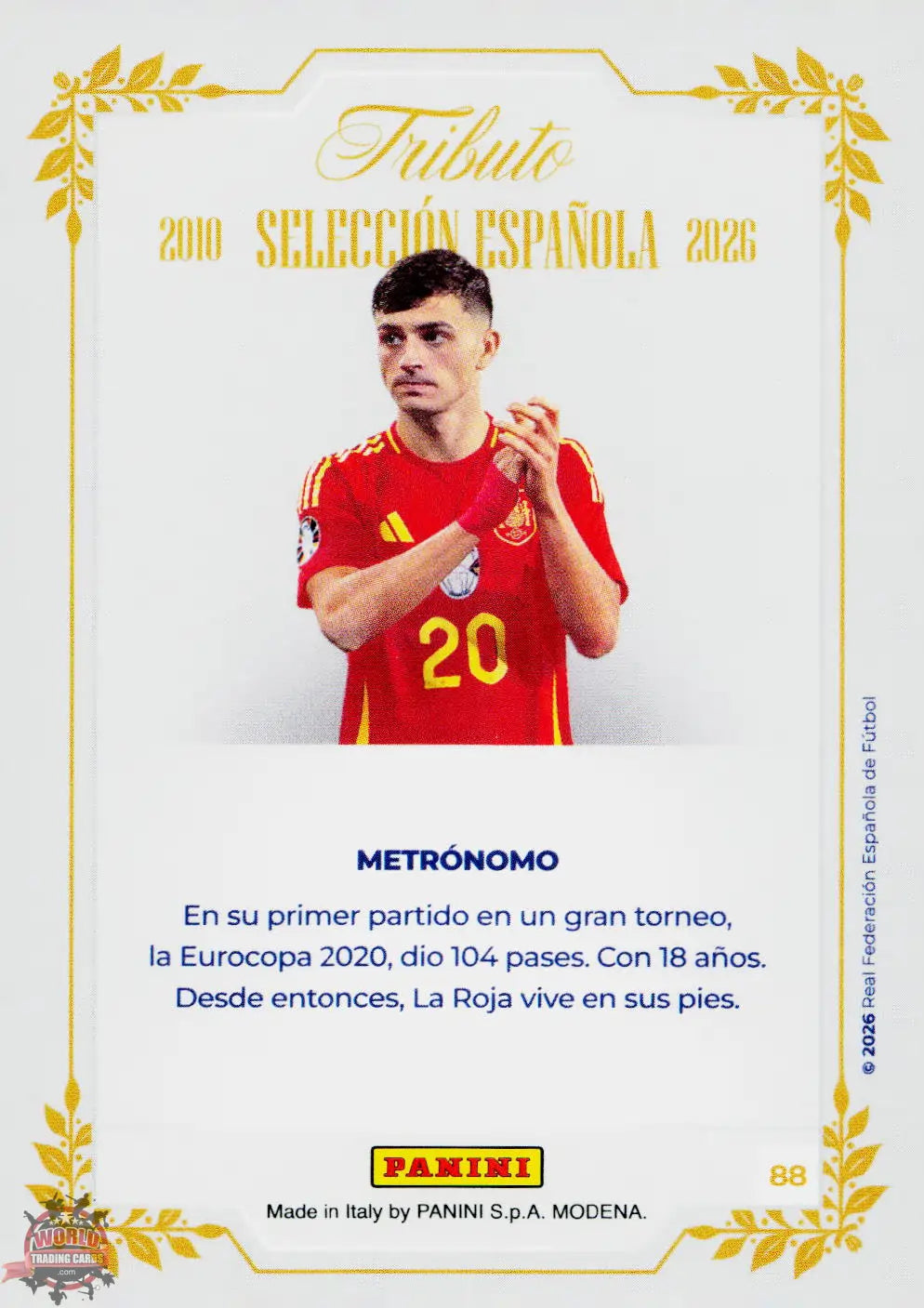 #PTBESP/88 | Panini | Tributo España | Vamos Campeones | 2026 | PANINI GOLD | Pedri