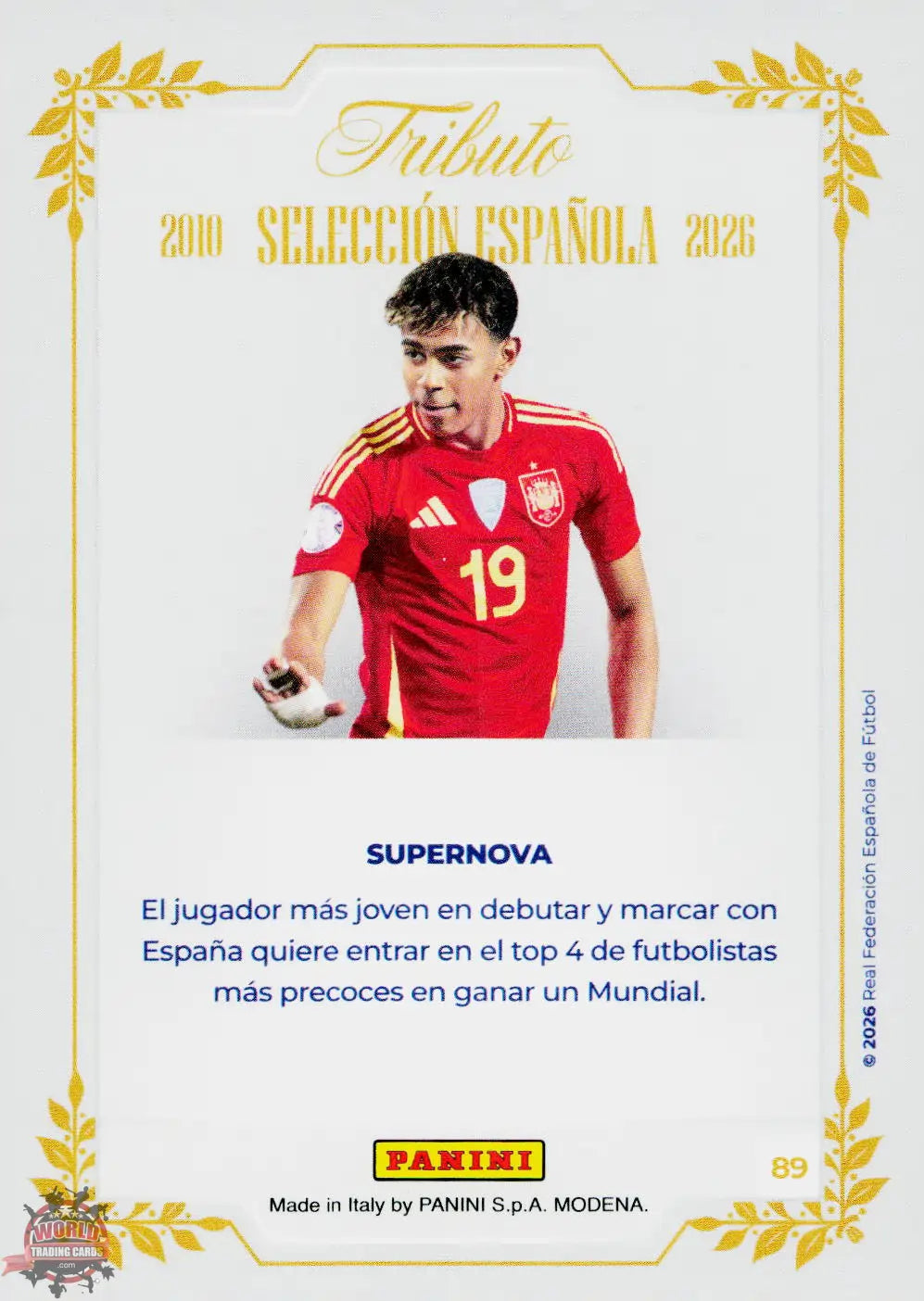#PTBESP/89 | Panini | Tributo España | Vamos Campeones | 2026 | PANINI GOLD | Lamine Yamal
