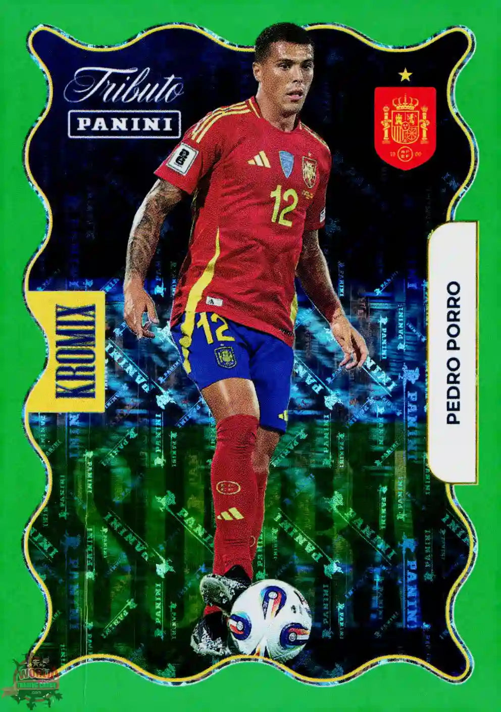 #PTBESP/KV72 | Panini | Tributo España | Vamos Campeones | 2026 | PARALLELS SUPRA KROMIX GREEN | Pedro Porro