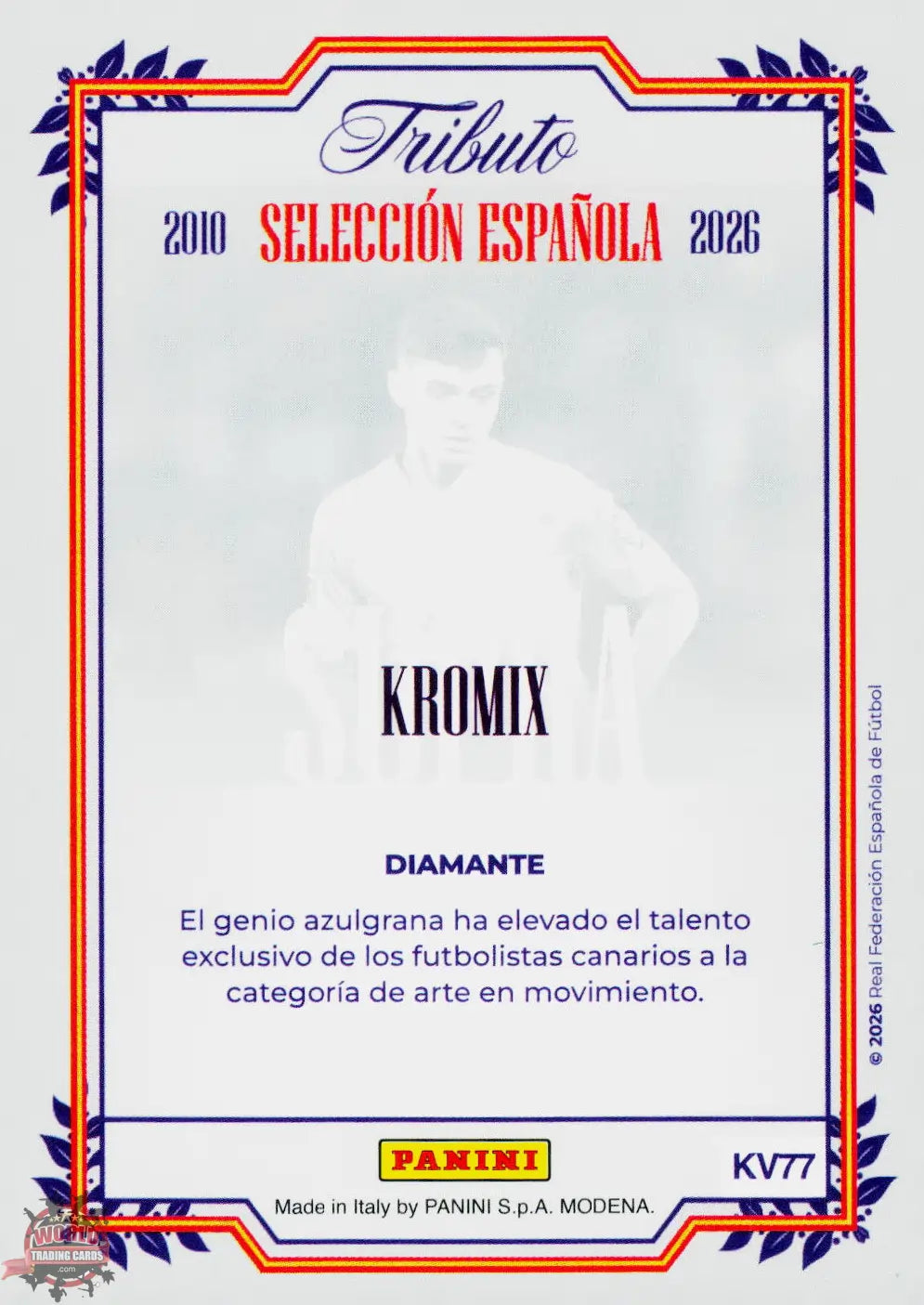 #PTBESP/KV77 | Panini | Tributo España | Vamos Campeones | 2026 | PARALLELS SUPRA KROMIX GREEN | Pedri