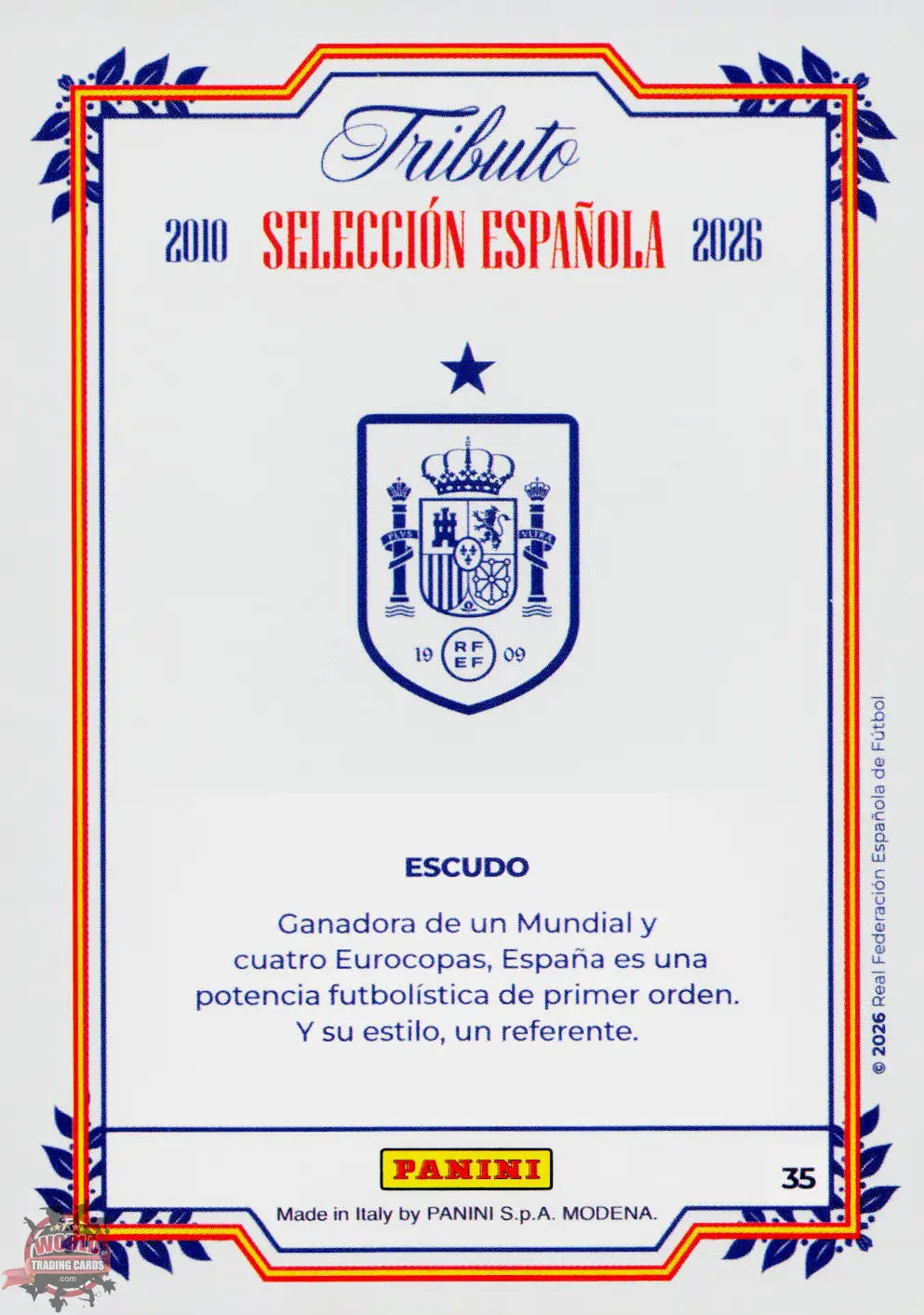 #PTBESP/35 | Panini | Tributo España | Vamos Campeones | 2026 | La Roja 2026 | Escudo