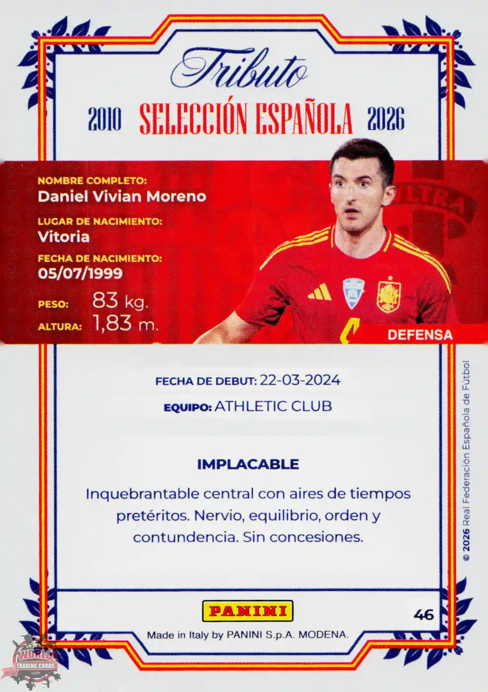 #PTBESP/46 | Panini | Tributo España | Vamos Campeones | 2026 | La Roja 2026 | Vivian
