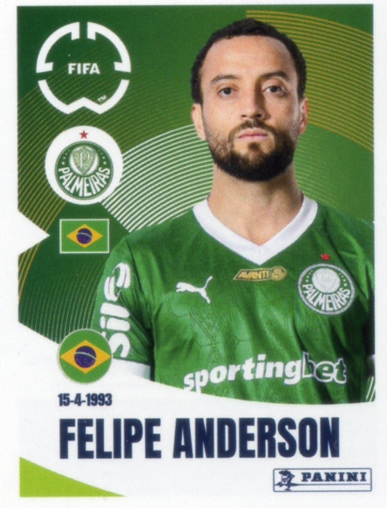 Panini Club World Cup 2025 #021 -  Felipe Anderson (SE Palmeiras)