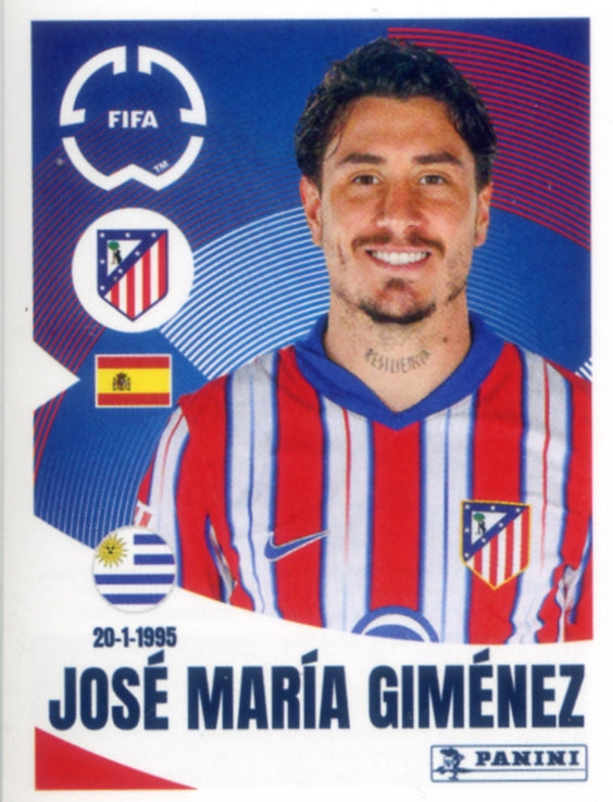 Panini Club World Cup 2025 #084 -  José María Giménez (Atlético de Madrid)