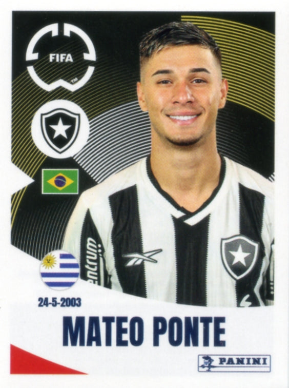 Panini Club World Cup 2025 #104 -  Mateo Ponte (Botafogo)
