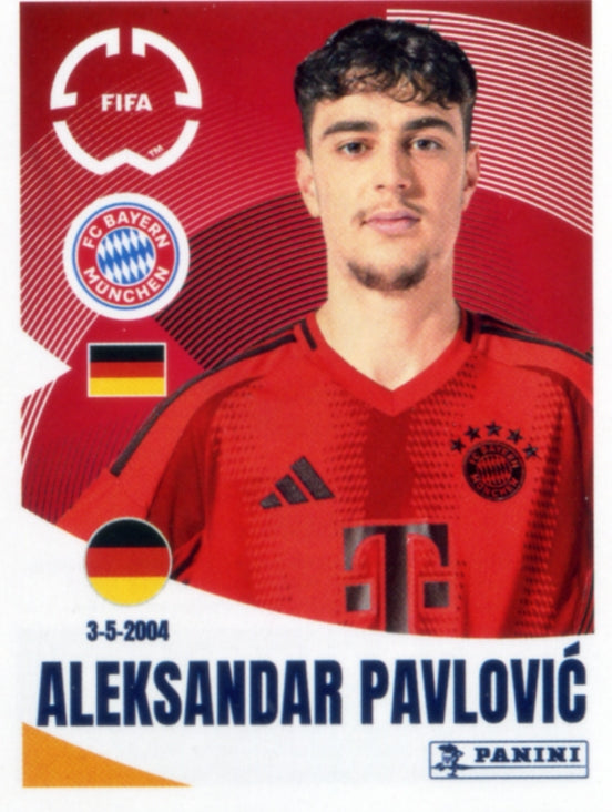 Panini Club World Cup 2025 #127 -  Aleksandar Pavlovic (FC Bayern Munich)