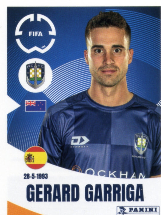 Panini Club World Cup 2025 #146 -  Gerard Garriga (Auckland City FC)