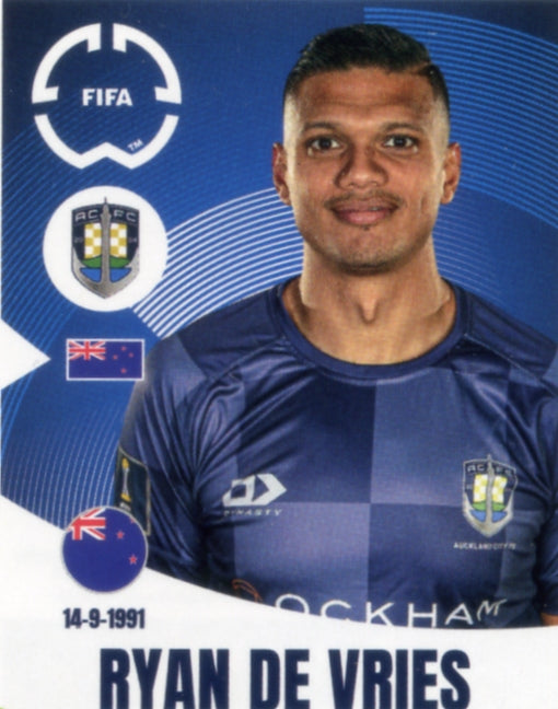 Panini Club World Cup 2025 #152 -  Ryan De Vries (Auckland City FC)