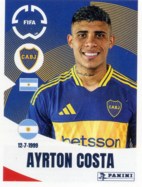 Panini Club World Cup 2025 #157 -  Ayrton Costa (CA Boca Juniors)